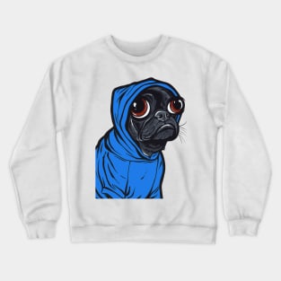 Black Pug Hoodie Crewneck Sweatshirt